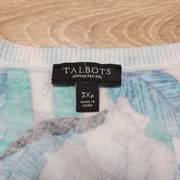 Talbots Plus Size 3XP Petite Cardigan Sweater Preppy Giraffe Print Safari Preppy - Picture 6 of 9